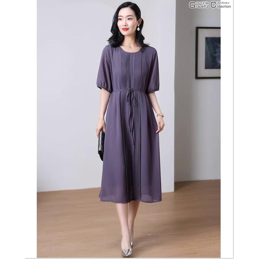 ロング 結婚式 服装 60代 叔母 女性 フォーマルドレス お食事会 両家顔合わせ服装 50代 母親 お宮参り ワンピース 祖母 70代 上品 春 秋 着やせ 甥168-0624-0470の画像