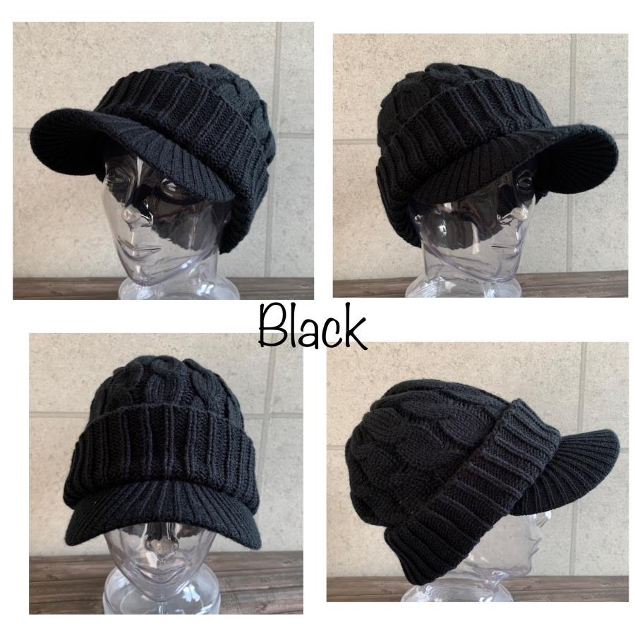 7色展開 帽子 BIG 大きい L サイズ ケーブル編み ニット キャスケット