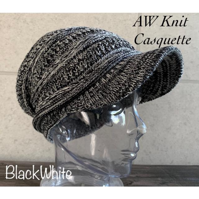 8色展開 帽子 つば付 ゆったり ニット キャスケット キャップ 横