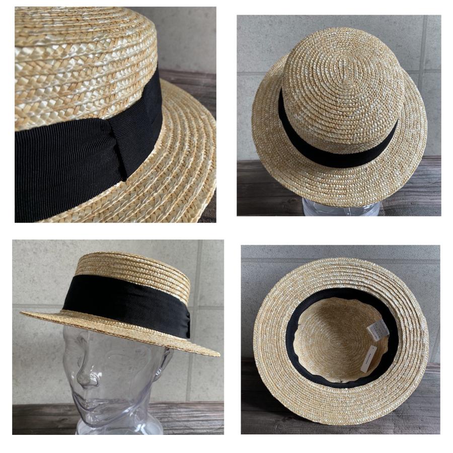 2色展開 帽子 カンカン帽 麦わら ストローハット 幅広 リボン 天然素材 春 夏 ストロー ハット 定番 サイズ調整 日よけ 【店内商品2点以上ご購入で送料無料】 |  | 04
