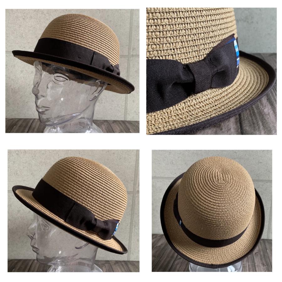 6色展開 帽子 ボーラーハット ストロー ハット ブレード 春 夏 重ね