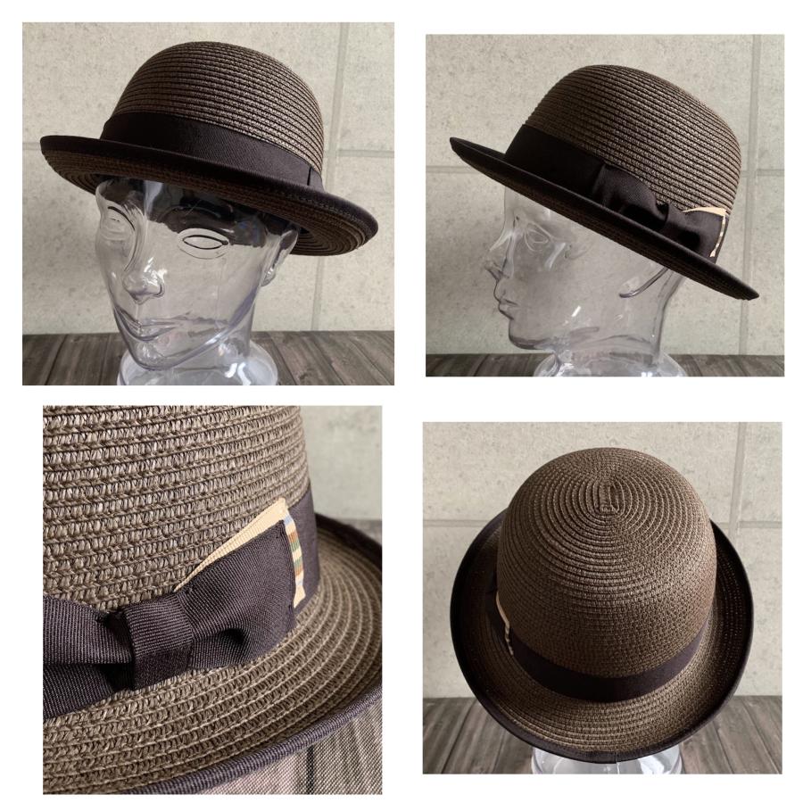 6色展開 帽子 ボーラーハット ストロー ハット ブレード 春 夏 重ね
