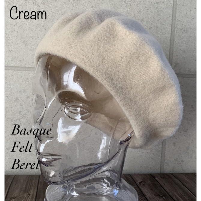 2色展開 帽子 特価 ベレー帽 フェルト ベレー ウール バスク ウール100