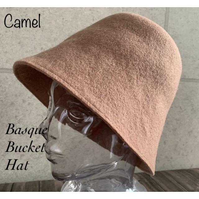 2色展開 帽子 フェルト バケット チューリップ ハット バスク ウール