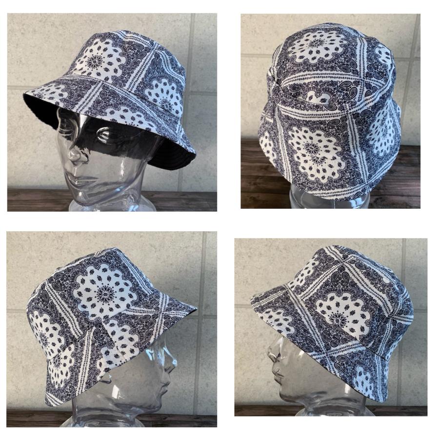 最短当日発送】 2色展開 帽子 ペーズリー バケハ バンダナ 柄 バケット