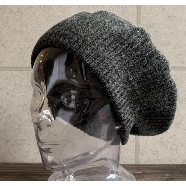 2色展開 帽子 ベレー帽 ロングリボン ウール ニット リボン付き リブ