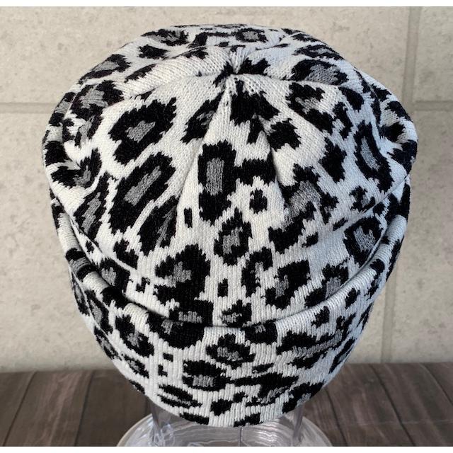 2色展開 特価 帽子 レオパード ビーニー ニット帽 ワッチ ヒョウ