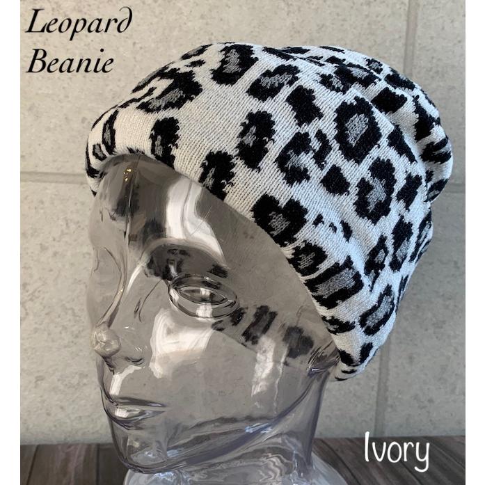 2色展開 特価 帽子 レオパード ビーニー ニット帽 ワッチ ヒョウ柄