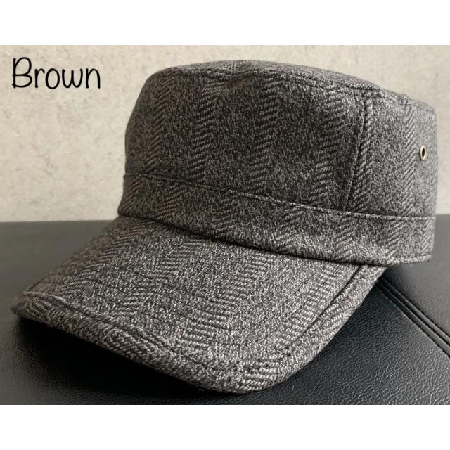 2サイズ展開 帽子 ツィード ワークキャップ ウール ジャガード サイズ