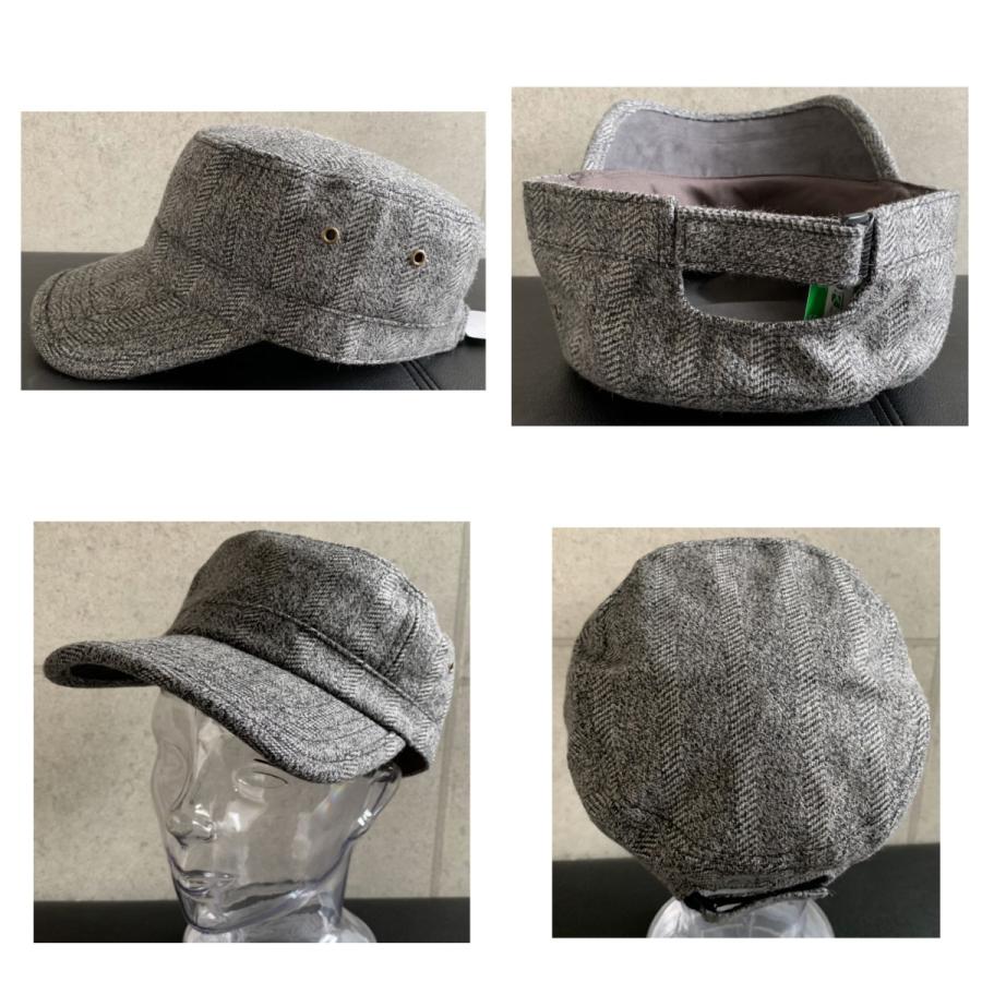 2サイズ展開 帽子 ツィード ワークキャップ ウール ジャガード サイズ