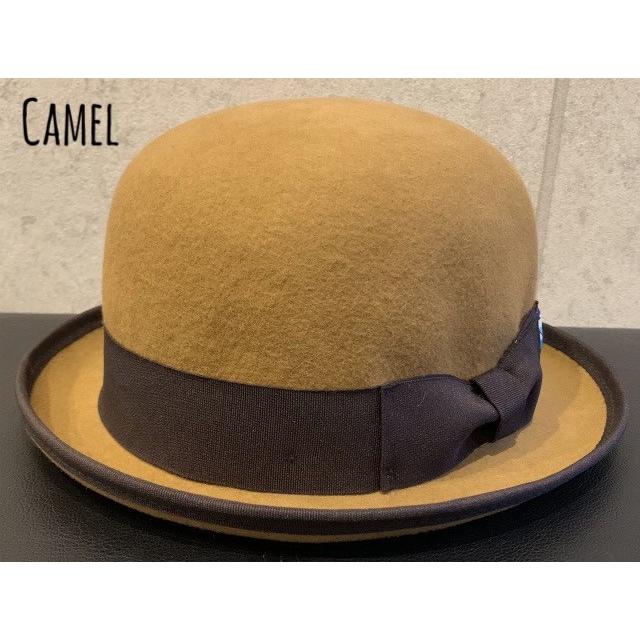 2サイズ展開 ボーラー ハット ストローハット フェルト ウール 重ね