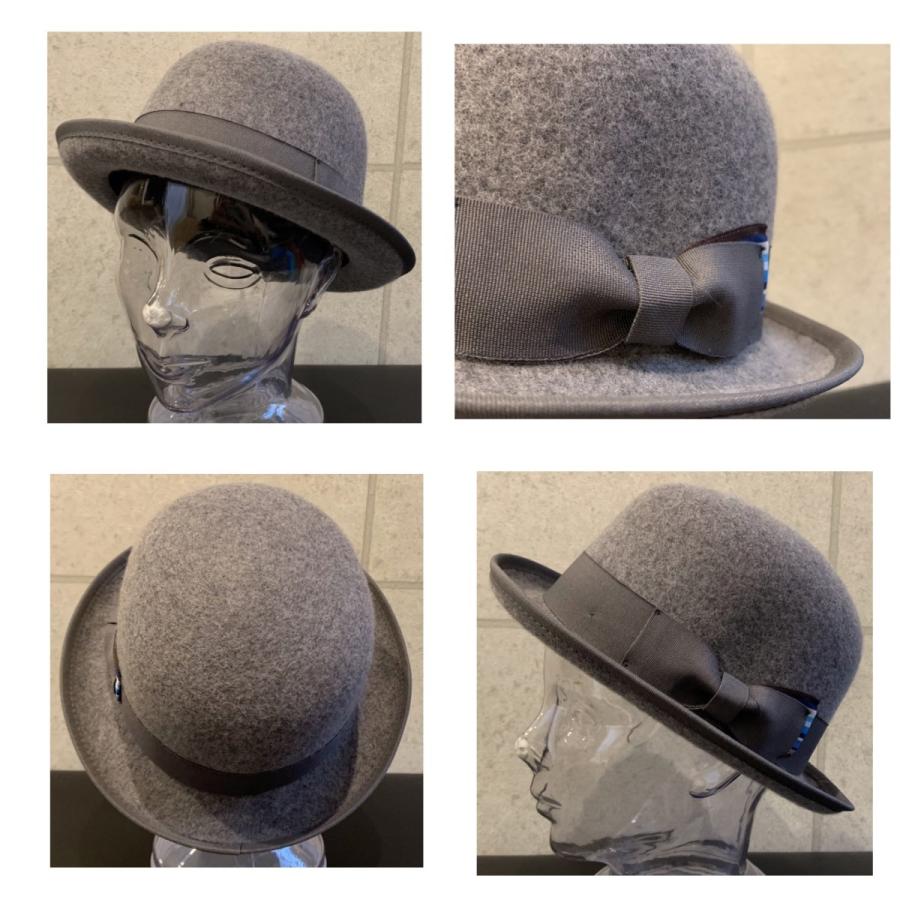 2サイズ展開 ボーラー ハット ストローハット フェルト ウール 重ね
