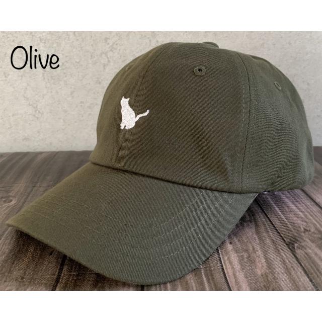2サイズ9色展開 帽子 ネコ シルエット 刺繍 ツイル キャップ CAP 2サイズ9色展開 帽子 ネコ シルエット 刺繍 ツイル キャップ CAP