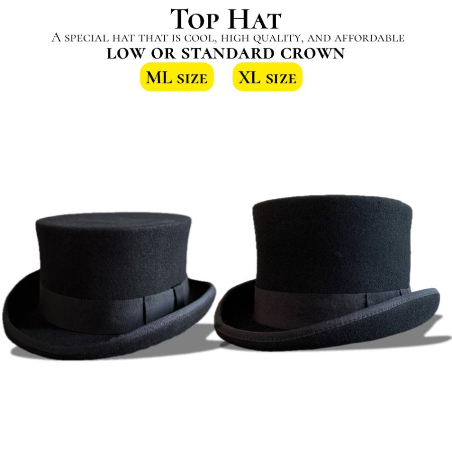 2サイズ2タイプ展開 帽子 シルクハット トップハット 秋冬 M BIG