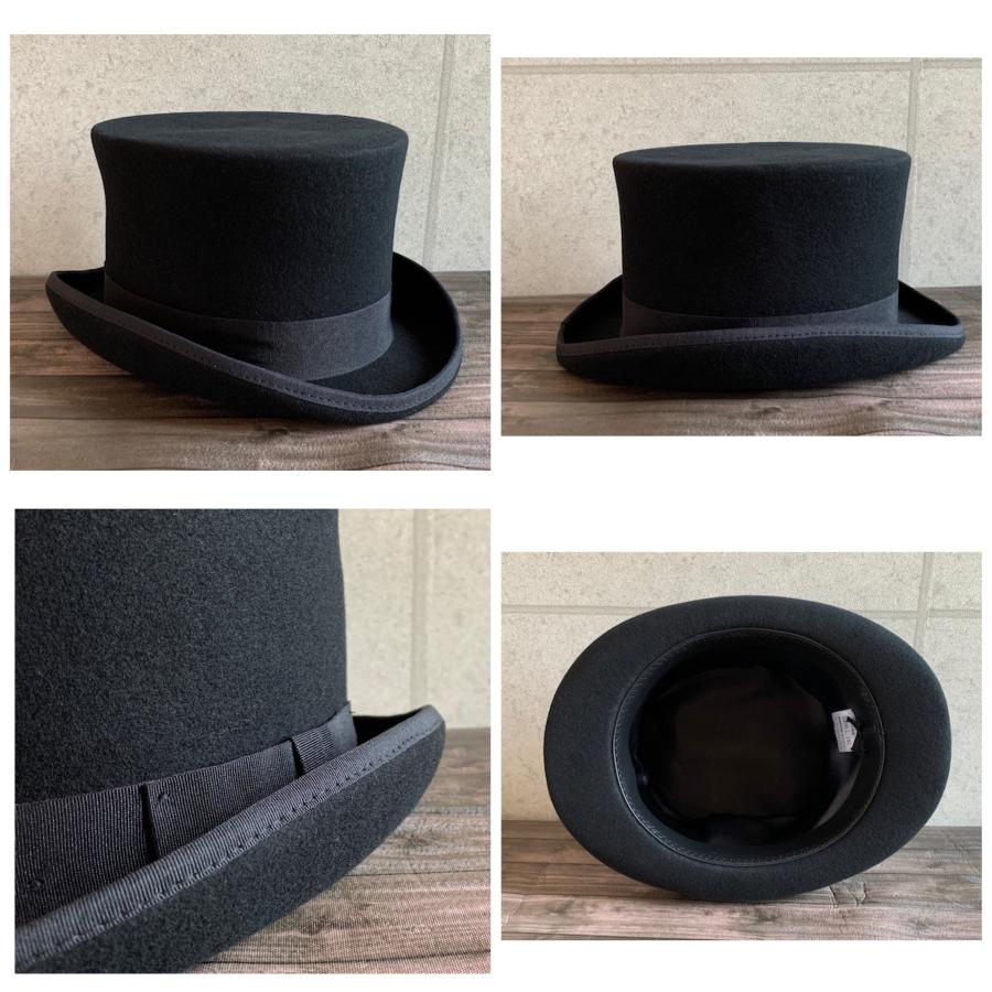 2サイズ展開 帽子 シルクハット トップハット TOPHAT 秋冬 M L BIG 大きい XL サイズ ウール100% 秋冬 ハード 紳士帽 【店内商品2点以上ご購入で送料無料】｜gcp｜04