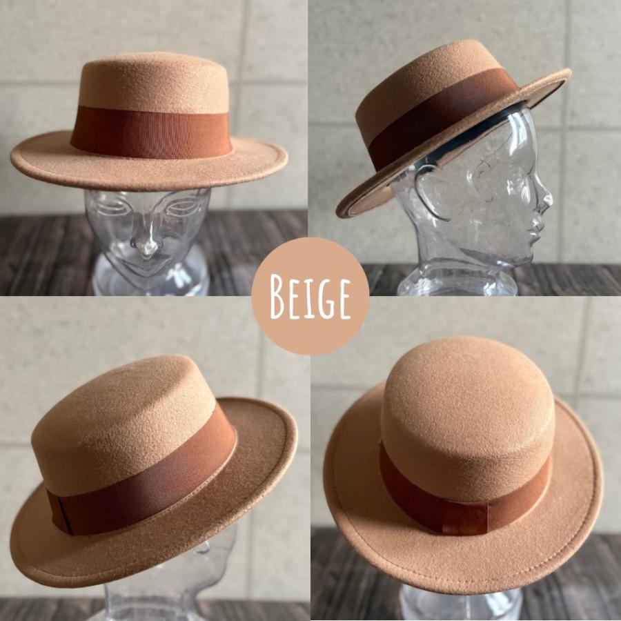 【最短当日発送】 特価 帽子 カンカン帽 ハット ポリフェルト 幅広リボン フェルト メンズ レディース 男女 サイズ調整 秋冬 シンプル 【複数ご購入送料無料】 |  | 16