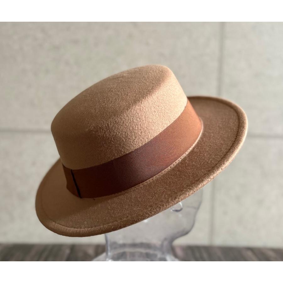 【最短当日発送】 特価 帽子 カンカン帽 ハット ポリフェルト 幅広リボン フェルト メンズ レディース 男女 サイズ調整 秋冬 シンプル 【複数ご購入送料無料】 |  | 22
