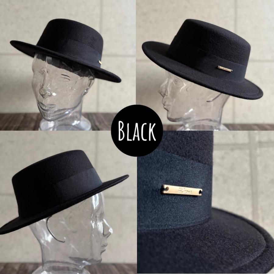 【最短当日発送】 特価 帽子 カンカン帽 ハット ポリフェルト 幅広リボン フェルト メンズ レディース 男女 サイズ調整 秋冬 シンプル 【複数ご購入送料無料】 |  | 06