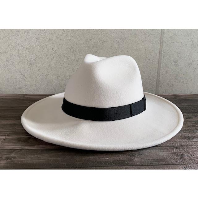 2色展開 特価 帽子 フェルト つば広 フェドラ 中折れ ハット ポリ