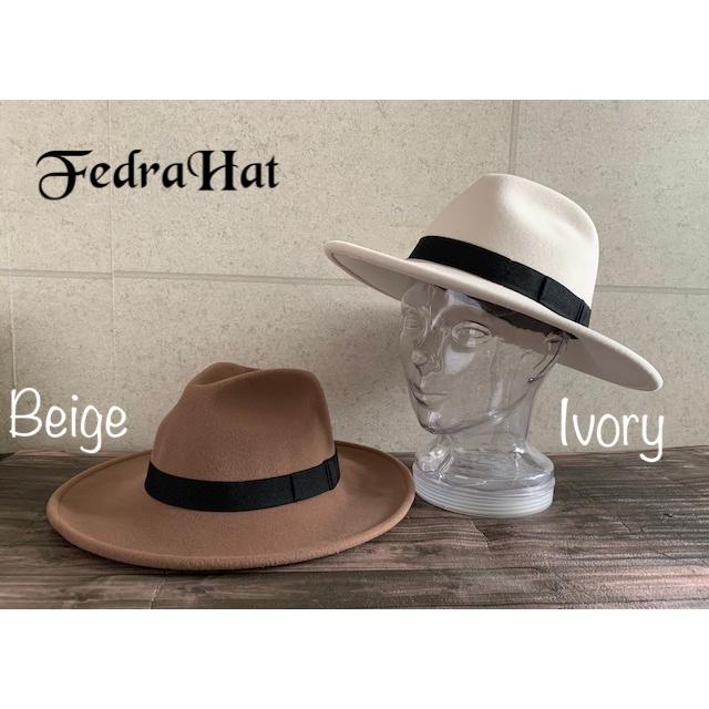 2色展開 特価 帽子 フェルト つば広 フェドラ 中折れ ハット ポリ