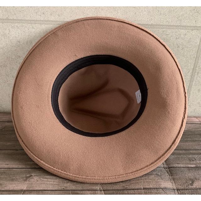 2色展開 特価 帽子 フェルト つば広 フェドラ 中折れ ハット ポリ