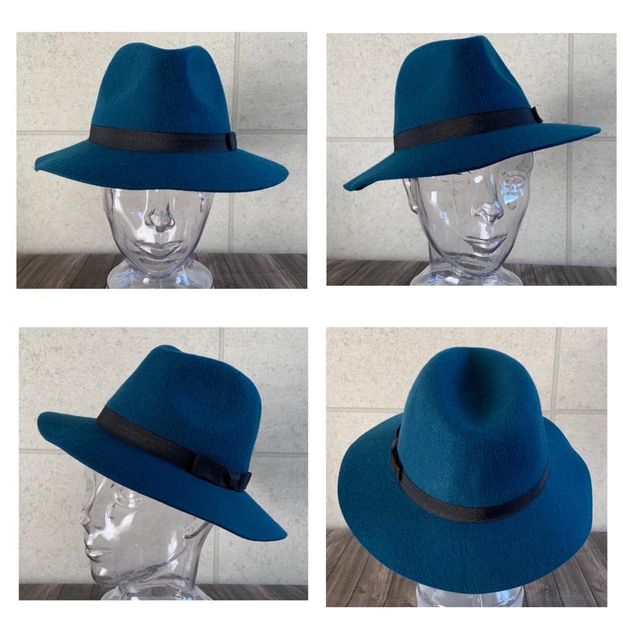 特価 帽子 フェルト つば広 フェドラ 中折れ ハット ウール100
