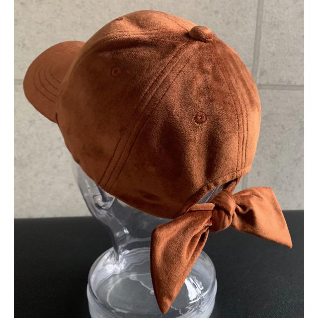 帽子 バック リボン ベロア キャップ ローキャップ カーブキャップ