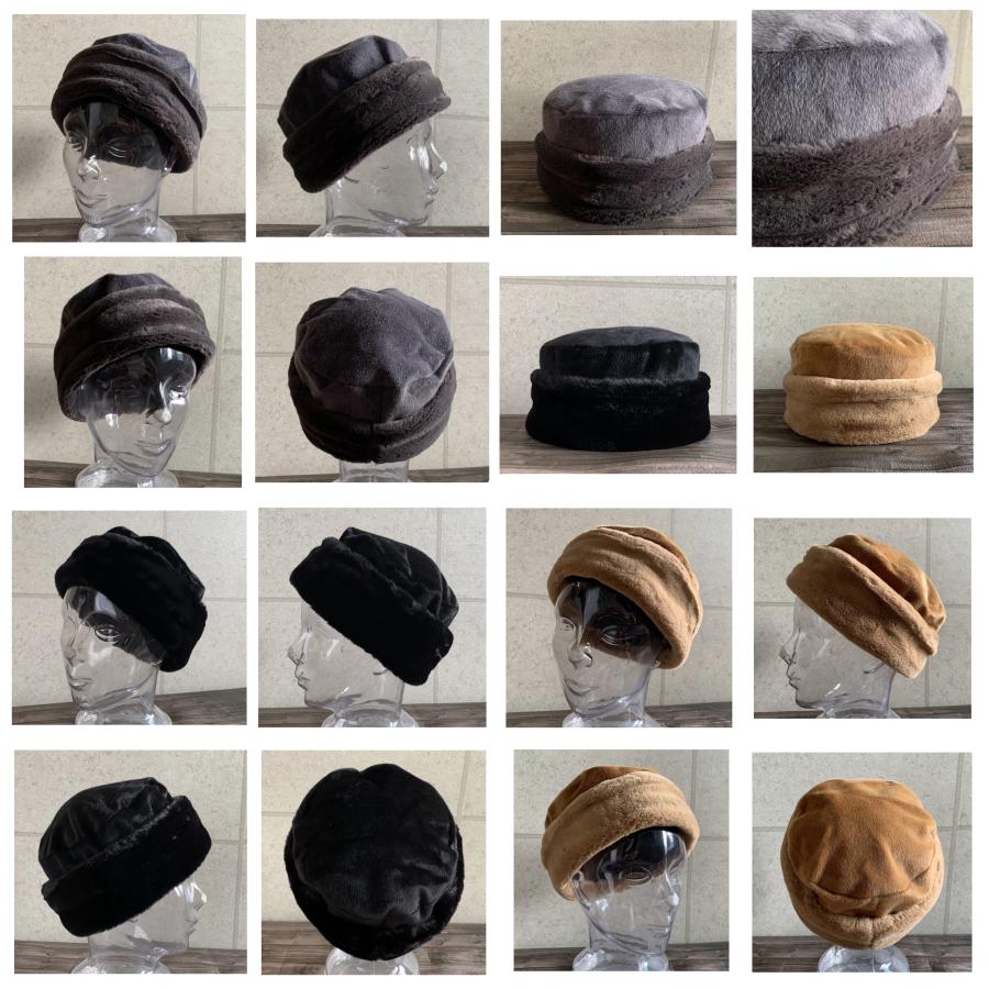 3色展開 帽子 ファー トーク帽 ロシア帽 メーテル帽 起毛 エコファー