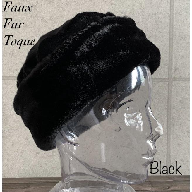 新品未使用☆リアルミンクファー トーク帽 ロシア帽 黒 60㎝ 調節可能