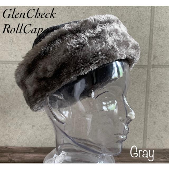 3色展開 帽子 トーク帽 フィッシャーマン ツィード チェック ファー