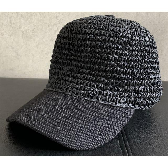 ペーパー 細編み キャップ ストロー CAP ナチュラル 涼しげ サイズ調整