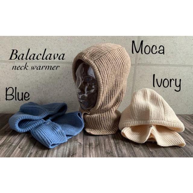 3色展開 バラクラバ リブ ニット フードウォーマー ネック