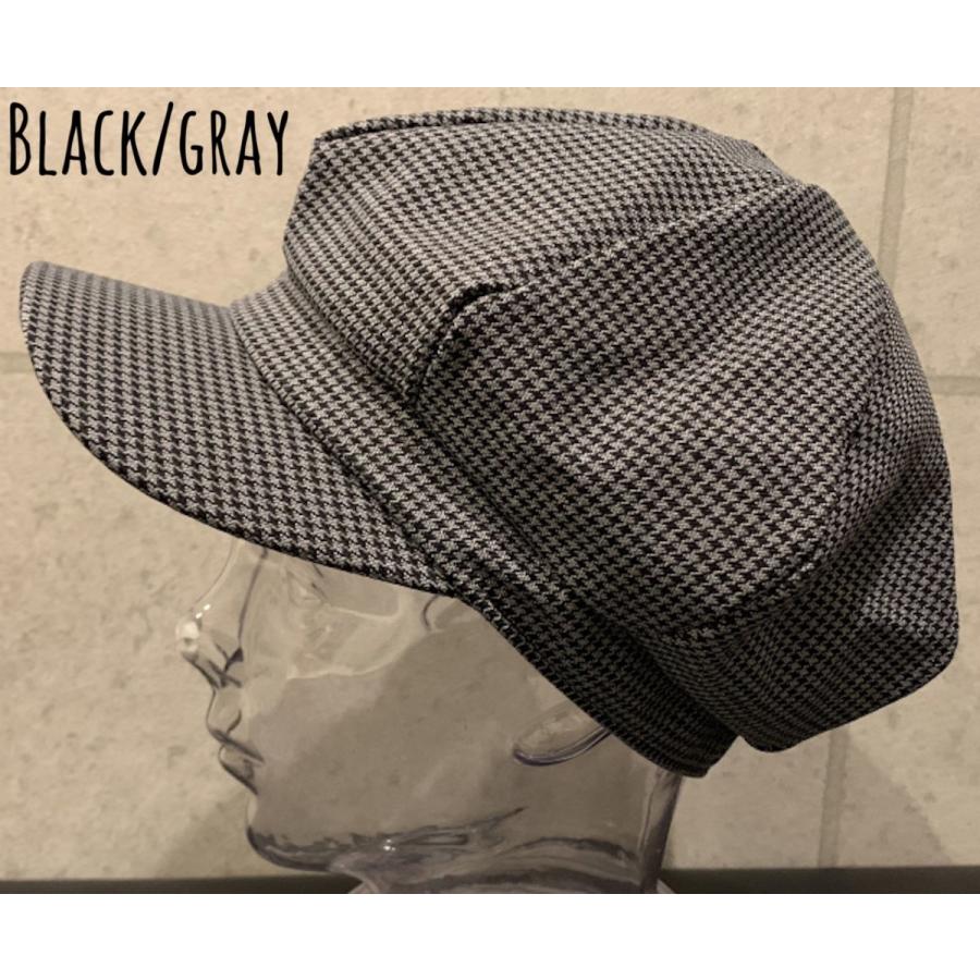 ウィアードキャスケット2点セット 帽子 千鳥 チェック ボリューム キャスケット アップル メンズ