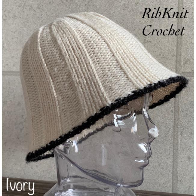 CHANEL☆クロシェハット☆　ベルベット ロゴが際立つ♪】CHANEL バケットハット クロシェ編み込み (CHANEL