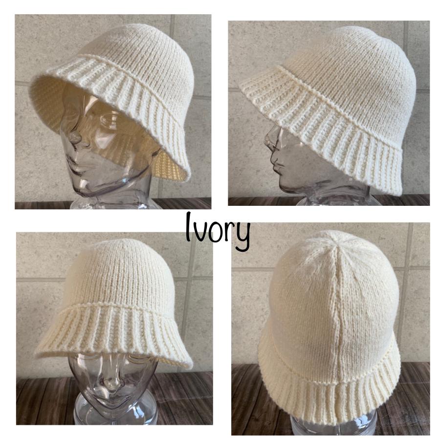 帽子 クロシェ ベル ハット ニット リブ クロッシェ バケット バケハ