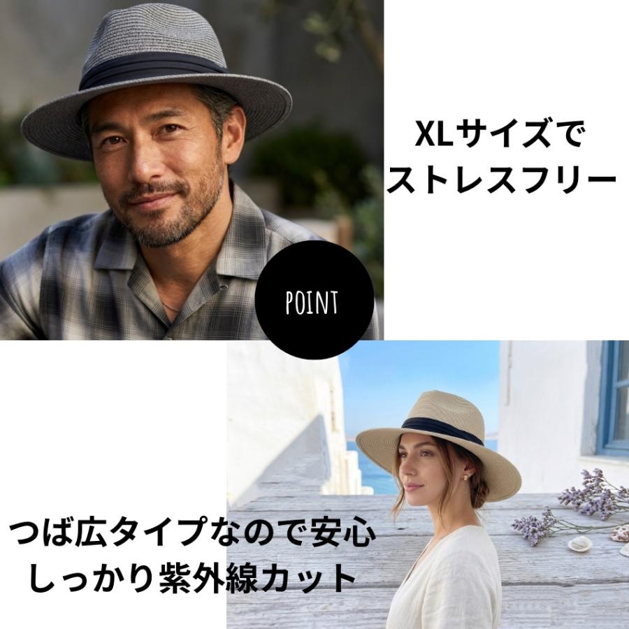 最短当日発送】 帽子 大きい BIG XL サイズ つば広 ストロー ハット
