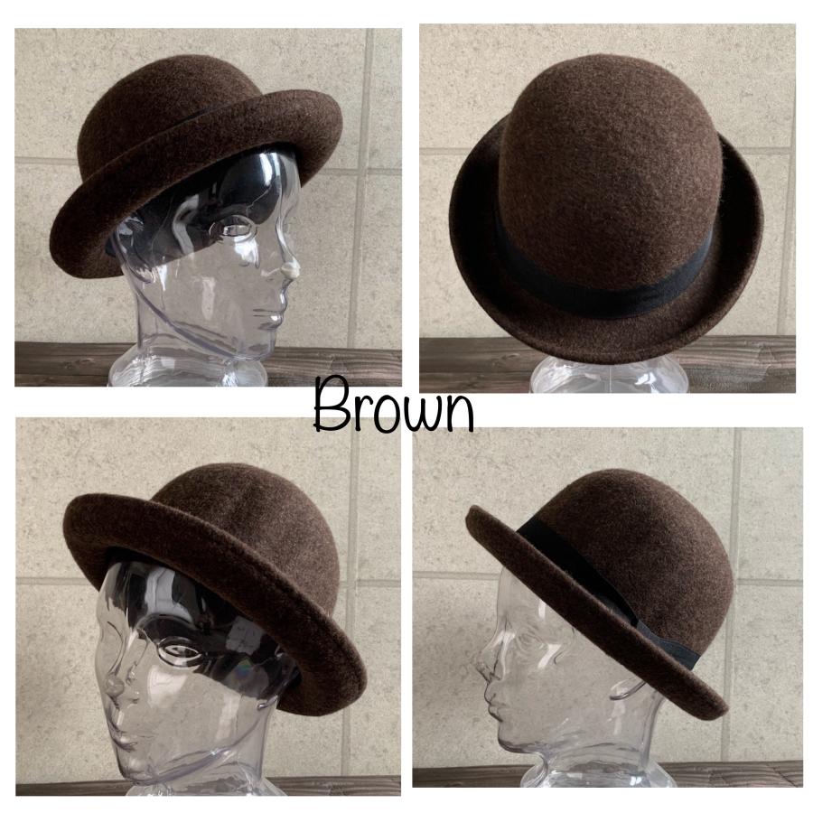 6色展開 帽子 ウール フェルト ボーラー ハット ダービーハット ウール