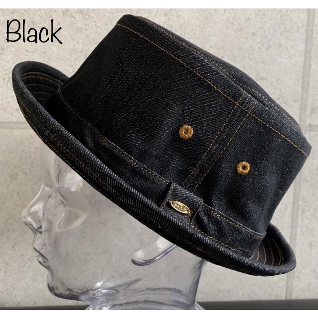 2サイズ展開 帽子 ファビュラス Fabulous デニム チャーム付き ポークパイ ハット メンズ オールシーズン 大きい Big