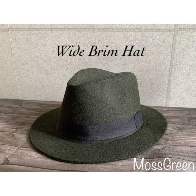 2サイズ展開 帽子 メルトン つば広 中折ハット フェドラハット