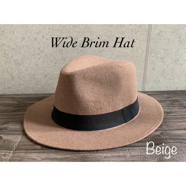 2サイズ展開 帽子 メルトン つば広 中折ハット フェドラハット