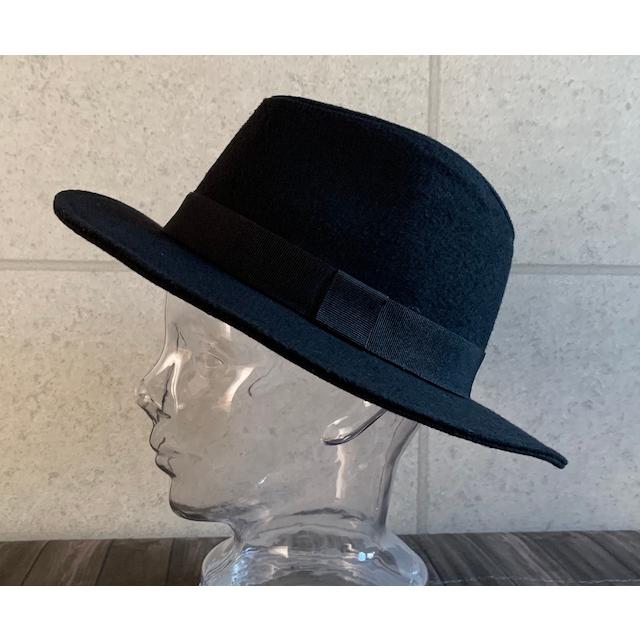 2サイズ展開 帽子 メルトン つば広 中折ハット フェドラハット