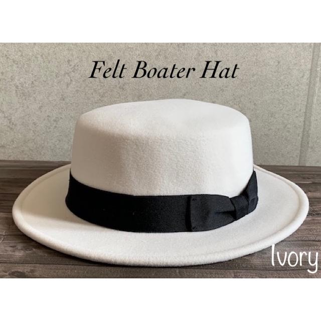 2色展開 特価 帽子 カンカン帽 フェルト ウール ハット ポリフェルト