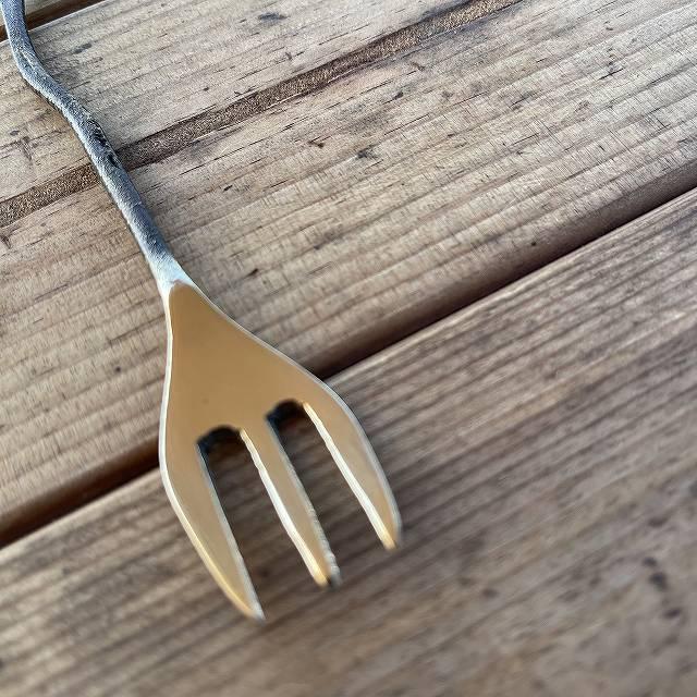 食器セット　スプーン　フォーク　ナイフ　ステンレス製　真鍮風　レトロ 送料無料 】 真鍮 (しんちゅう) 枝スプーンと枝フォークのセット S