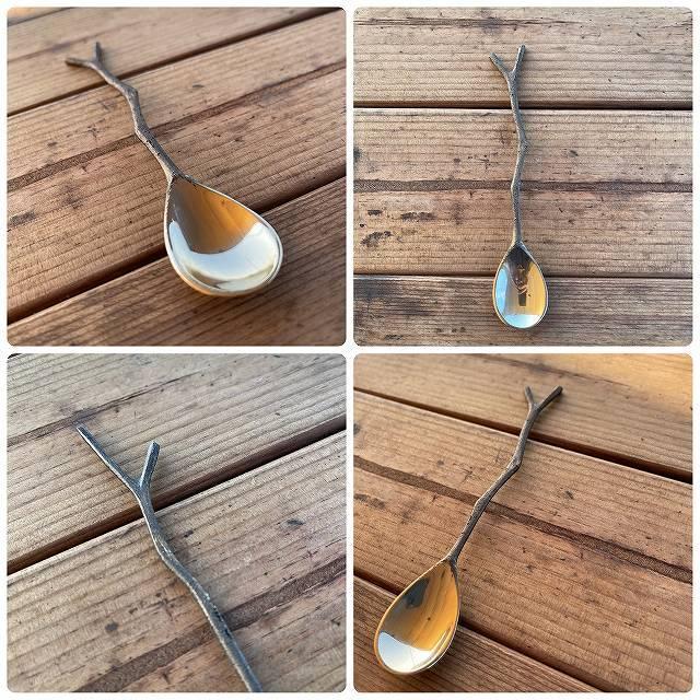 送料無料 】 真鍮 (しんちゅう) 枝スプーンと枝フォークのセット S