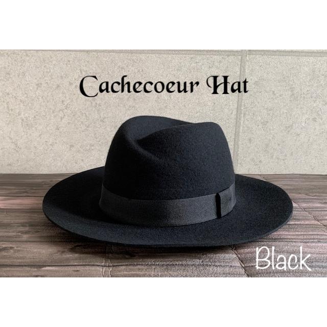 帽子 フェルト ハット カシュクール つば広 中折れ ウール 秋 冬
