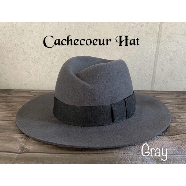 帽子 フェルト ハット カシュクール つば広 中折れ ウール 秋 冬