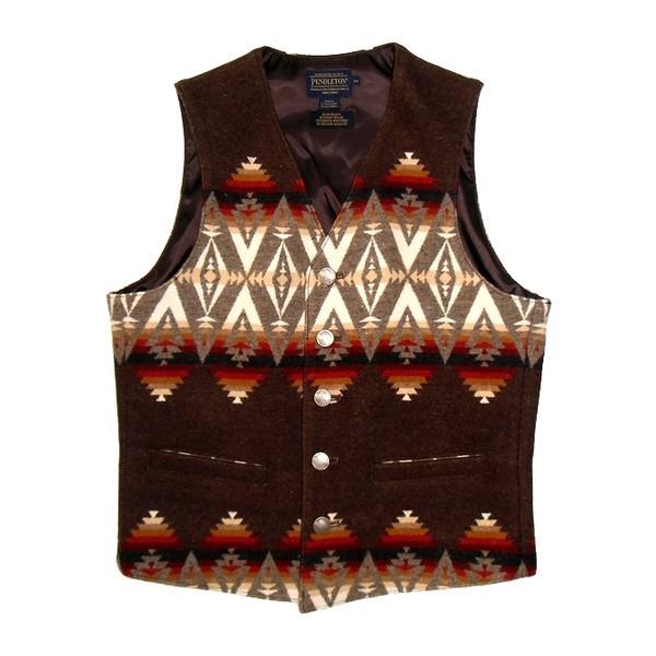 史上最も激安 ペンドルトン 15年awコレクション Pendleton Collection Men S ネイティブ柄 Usa Crest Pacific Brown ベスト ジャガード Pwm コレクション メンズ ベスト ウール ベスト ジレ