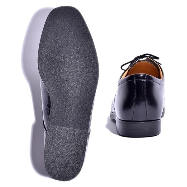 BajoLugo プレーントゥ レザー ペイズリー 型押し ネイビー