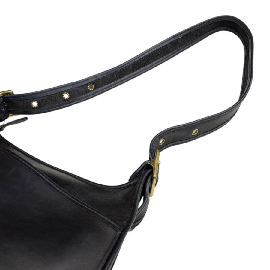 美品 コーチ オールドコーチ ショルダーバッグ ネイビー レザー 9966 COACH（コーチ） 22 OLD COACH オールド レザーショルダーバッグ 9966