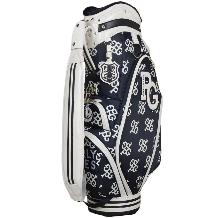 パーリーゲイツ 30周年 限定 キャディバッグ モノグラム PEARLY GATES (パーリーゲイツ) キャディバッグ ホワイト×ネイビー 30